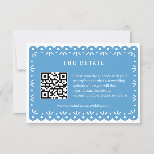 BLUE MEXICAN PAPEL PICADO ENCLOUSURE CARD (Vorderseite)