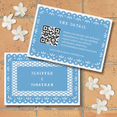 BLUE MEXICAN PAPEL PICADO ENCLOUSURE CARD