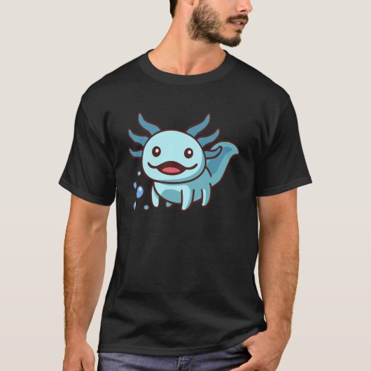 Blue Mexican Salamander Walking Fish Plush Niedlic T-Shirt (Vorderseite)