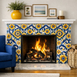 Blue Mexican Star Blume Nahtlos Fliese