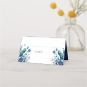 Blue Mexican Style Quinceñera Personalisiert Platzkarte (Vorderseite)