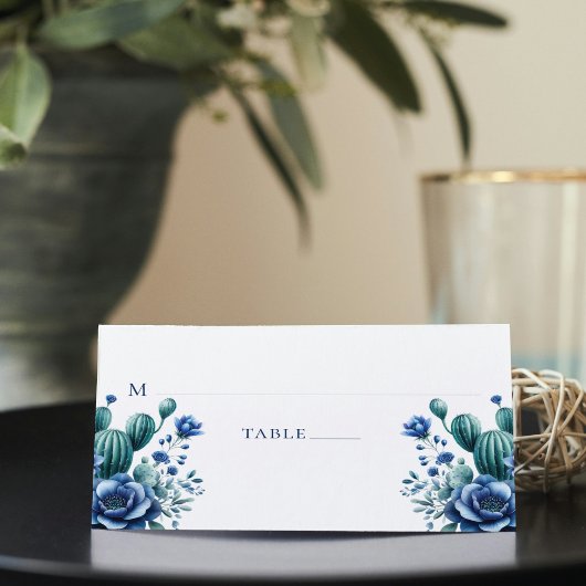 Blue Mexican Style Quinceñera Personalisiert Platzkarte