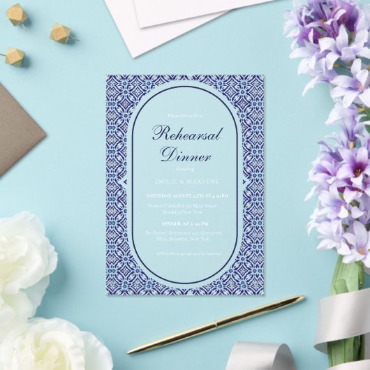 Blue Mexican Talavera Spanisch Probe Dinner Acryleinladungen (In Situ (Hochzeit))