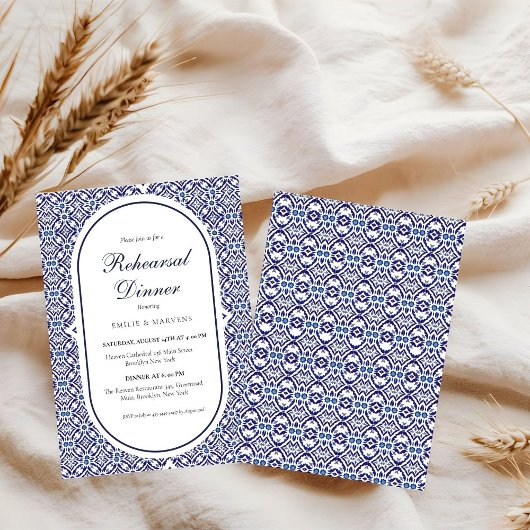 Blue Mexican Talavera Spanisch Probe Dinner Einladung