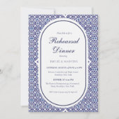 Blue Mexican Talavera Spanisch Probe Dinner Einladung (Vorderseite)