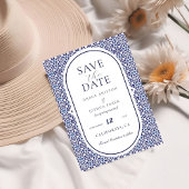 Blue Mexican Talavera Spanish Wedding Save The Date