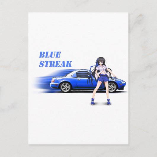 Blue Miata - mit Animateurin Postkarte (Vorderseite)