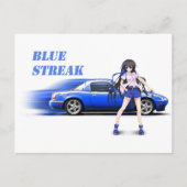 Blue Miata - mit Animateurin Postkarte (Vorderseite)