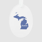 Blue Michigan Zuhause Weihnachtsschmuck Ornament (Rückseite)