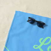 Blue Mid Century Green Retro Dots Summer Liebe Strandtuch (Beispiel)