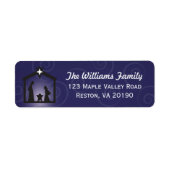 Blue Midnight Christmas Nativity Address Labels (Vorne)