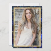 Blue Midnight Crystal Galaxy 21. Geburtstag Foto Einladung (Rückseite)