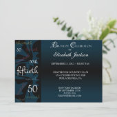 Blue Milestone 50. Geburtstagsparty Einladung (Stehend Vorderseite)