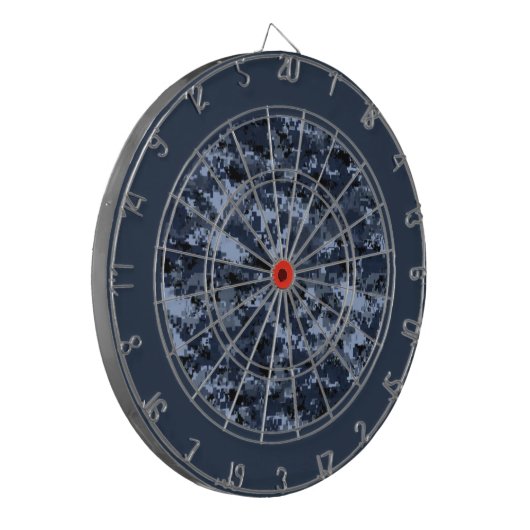 Blue Military Camouflage Dart Board Dartscheibe (Vorderseite Links)