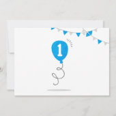 Blue Milk and Cookies Erster Geburtstag Minimal Einladung (Rückseite)