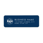 Blue Minimal Custom Business Logo Rücksendeadresse (Vorne)