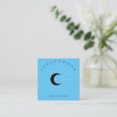 Blue Minimal Modern Celestial Sun Moon Quadratische Visitenkarte (Stehend Vorderseite)