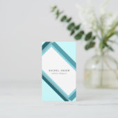 Blue minimal modern geometric retro visitenkarte (Stehend Vorderseite)