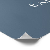 Blue Minimal Snowflake Baby Dusche Willkommen Poster (Ecke)