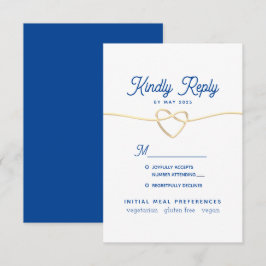 Blue Minimal Wedding RSVP Card