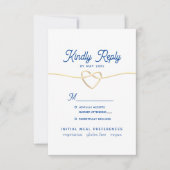 Blue Minimal Wedding RSVP Card Karte (Vorderseite)