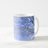 Blue Minimal Winter Forest Watercolor Illustration Kaffeetasse (VorderseiteRechts)