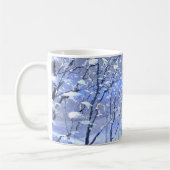 Blue Minimal Winter Forest Watercolor Illustration Kaffeetasse (Links)