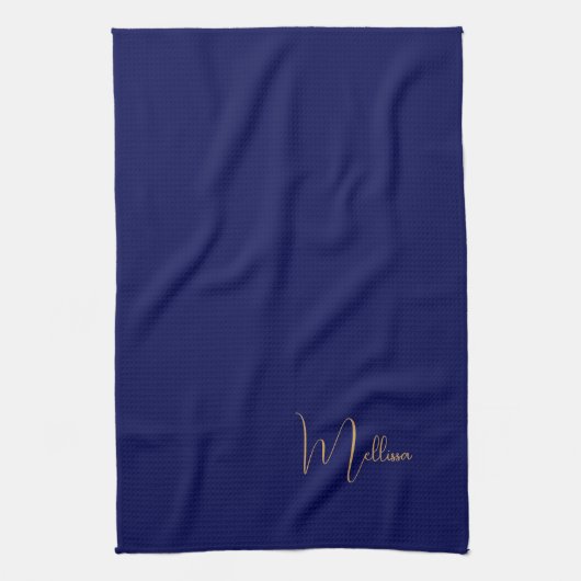 Blue minimalist custom name  geschirrtuch (Vertikal)