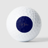 Blue minimalist custom name  golfball (Vorderseite)