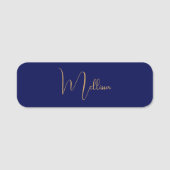 Blue minimalist custom name  namensschild (Vorderseite)