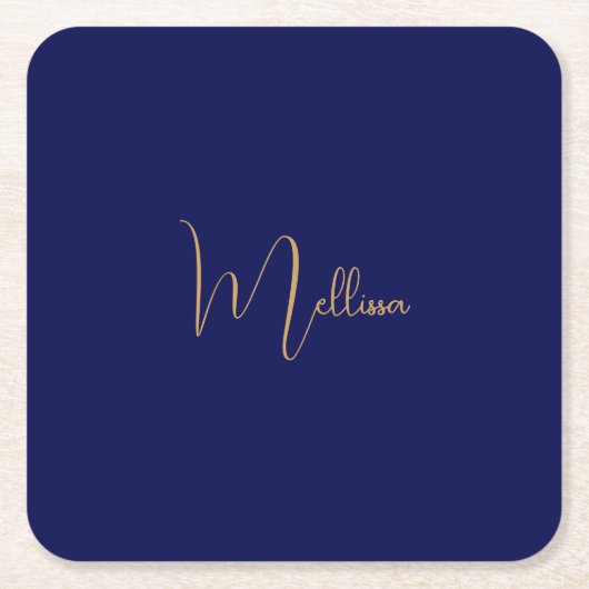 Blue minimalist custom name  rechteckiger pappuntersetzer (Vorderseite)