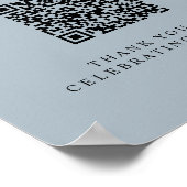 Blue Minimalist Honeymoon Fund Sign with QR Code Poster (Ecke)