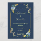 Blue minimalist Muslim wedding invitation Editable Einladung (Vorderseite)