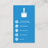 Blue Minimalist Painting Services Business Card Visitenkarte (Rückseite)
