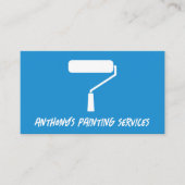 Blue Minimalist Painting Services Business Card Visitenkarte (Vorderseite)