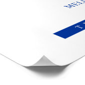 Blue Minimalist Unplugged Wedding Sign Poster (Ecke)