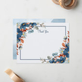 Blue minimalist Vielen Dank Mitteilungskarte (Vorderseite/Rückseite Beispiel)