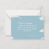Blue Minimalistic Bücher für Babydusche Mitteilungskarte (Vorderseite)