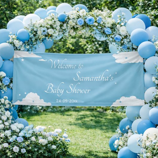 Blue Minimalistic rustikale Baby Boy Dusche Banner