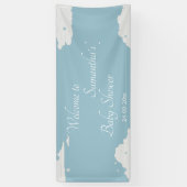 Blue Minimalistic rustikale Baby Boy Dusche Banner (Vertikal)