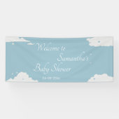 Blue Minimalistic rustikale Baby Boy Dusche Banner (Horizontal)