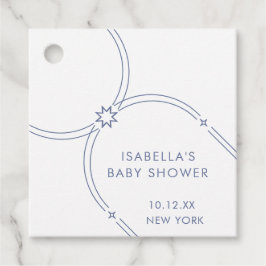 Blue Minimalistisch Boho Arch Baby Dusche Geschenkanhänger