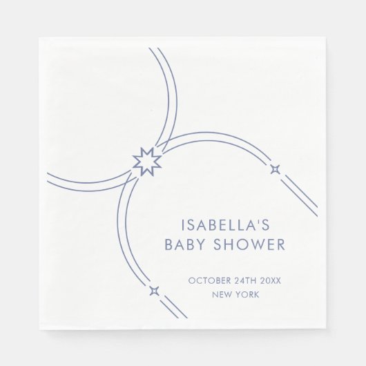 Blue Minimalistisch Boho Arch Baby Dusche Serviette (Vorderseite)