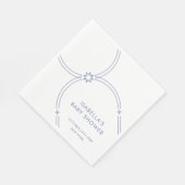 Blue Minimalistisch Boho Arch Baby Dusche Serviette (Ecke)