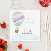 Blue Minimalistisch Boho Hot Air Ballon Babydusche Serviette (Beispiel)