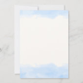 Blue Minimalistisch Boho Ocean Dolphin Baby Dusche Dankeskarte (Rückseite)