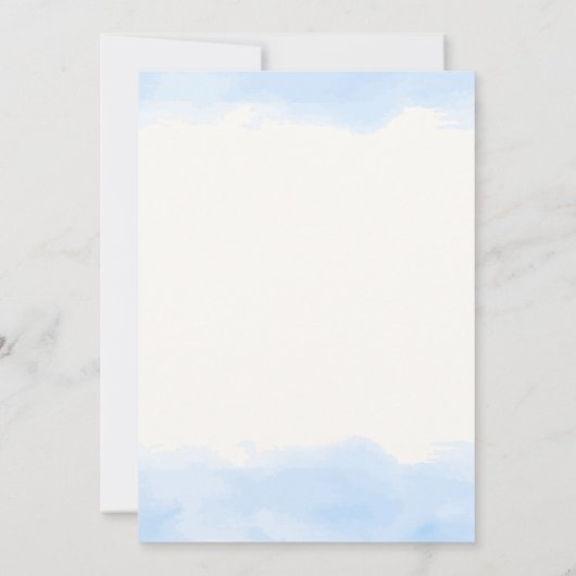 Blue Minimalistisch Boho Ocean Dolphin Baby Dusche Dankeskarte (Rückseite)