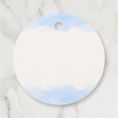 Blue Minimalistisch Boho Ocean Dolphin Baby Dusche Geschenkanhänger (Rückseite)