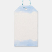 Blue Minimalistisch Boho Ocean Dolphin Baby Dusche Geschenkanhänger (Rückseite)