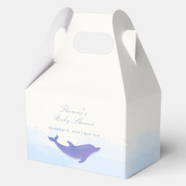 Blue Minimalistisch Boho Ocean Dolphin Baby Dusche Geschenkschachtel